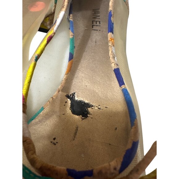 Vaneli Womens Colorful Cork & Mesh Flats Size 10 S - Picture 3 of 6